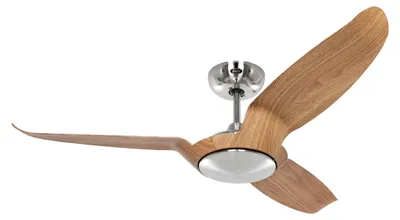 Zdjęcie produktu dla Energooszczędny wentylator sufitowy z pilotem Eco Talos 135 cm chrom / dąb