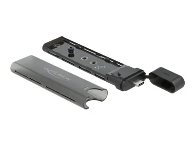 Zdjęcie produktu dla DeLOCK Obudowa zewnętrzna USB Type-C na M.2 NVMe PCIe lub SATA SSD - Beznarzędziowa, Obudowa SSD, M.2, M.2, 10 Gbit/s, Hot-swap, Czarny