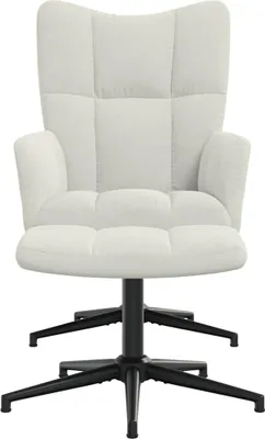 Obrázok produktu pre vidaXL Relax kreslo s taburetom Cream White Velvet