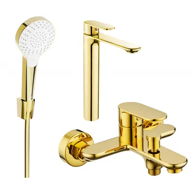 Obrázok produktu pre Mexen Milo R05 vaňová súprava, zlatá - 71313R05-50