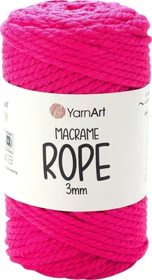 Zdjęcie produktu dla Yarn Art Macrame Rope 3 mm 63 m 803 Bright Pink Sznurek