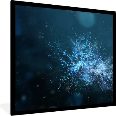 Produktbild von MuchoWow® Gerahmtes Poster Wasser - Blau - Abstrakt 40x40 cm - Poster mit Schwarzem Bilderrahmen Wandposter Rahmen Foto Bilder - Mit Rahmen - Wanddekoration Schlafzimmer
