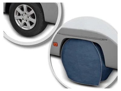 Obrázek produktu pro Kónický kryt pneumatik pro karavany a obytné vozy, modrý, řada „Mobile Garage“