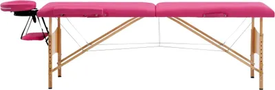 Produktbild von vidaXL Massageliege Klappbar 2-Zonen mit Holzgestell Rosa