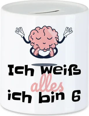 Produktbild von Ich Weiß Alles Ich Bin 6 Spardose Geschenkidee 6. Geburtstag Humorvoll Sarkastisch
