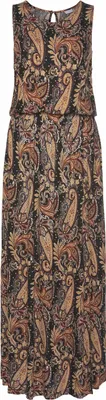 Produktbild von LASCANA Maxikleid mit Paisleyprint und Schlitz, Jerseykleid schwarz-curry-bedruckt Größe 44