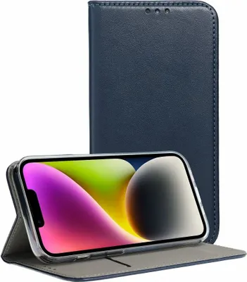 Produktbild von Smart Magneto Buch Tasche Hülle Magnet Standfunktion kompatibel mit iPhone 14 Plus Blau