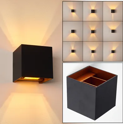 Produktbild von Vaccina »Vaccina« moderne Wandlampe aus Metall in Schwarz/Kupferfarben
