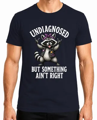 Zdjęcie produktu dla T-shirt męski "Undiagnosed But Something Ain't Right Rocker Statement", kolor granatowy, rozmiar M