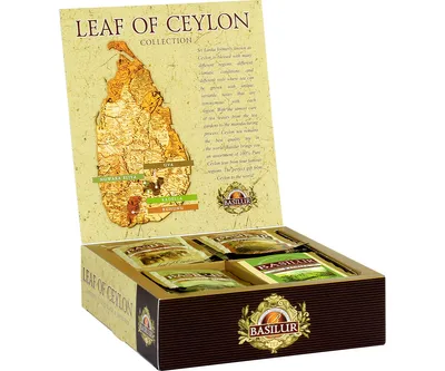 Zdjęcie produktu dla Basilur LEAF OF CEYLON ASSORTED herbata czarna zielona HERBACIARKA różne smaki - 40x1,8g