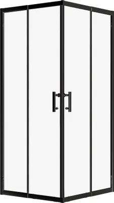 Produktbild von Duschkabine Quadratisch Schwarz 90x90 190 cm Nano Glas Gehärtetes Transparent 6 mm | BADLAND HELA