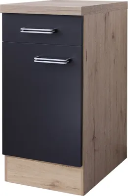 Produktbild von Küchenunterschrank - 40 cm breit - Anthrazit San Remo Eiche – Lino