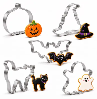 5-teiliges Halloween-Keksausstecher-Set aus Edelstahl
