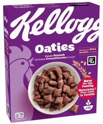 Produktbild von Kellogg's Oaties Cocoa Crunch Frühstücksflocken 360g – Knusprige Haferflocken mit Kakaogeschmack