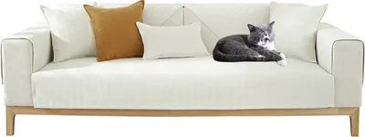 Produktbild von （90*180cm，Beige）Chenille Sofakissenbezug Rutschfester Sofabezug Fischgrätmuster SofaSchutzhülle Gesteppte Möbelbezüge für Ecksofa Schlafzimmerteppich Bodenpolster Fensterbankmatte