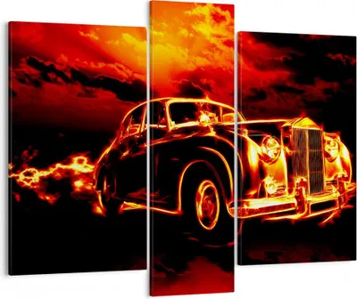 Produktbild von Bild auf Leinwand - Leinwandbild - Vögel Brücke Gebäude Auto - 95x80cm - Wand Bild - Wanddeko - Leinwanddruck - Bilder - Kunstdruck - Wanddekoration - Leinwand bilder - Wandkunst - CB95x80-2130