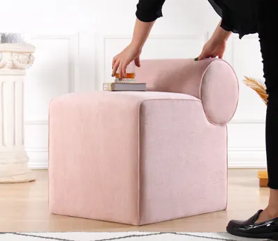 Produktbild von Hanah Home, Linburg Puf - Pink, Sitzpuff, 100% BAUMWOLLE, Rosa, 45 x 60 x 56 cm