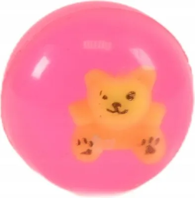 Produktbild von Flummi mit Tierfigur 32mm - Bunter Gummiball Hüpfball für Kinder & Haustiere Spielspaß