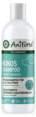 Produktbild von AniForte Fellharmonie Hundeshampoo mit Kokosöl & Aloe Vera 200ml – Pflegeshampoo für Hunde, Vitale Haut, Fellglanz, Kämmbarkeit, natürliche Inhaltsstoffe