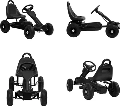 Produktbild von vidaXL Pedal Go Kart mit Luftreifen Schwarz - Pedal Go-Kart - Pedal Go-Karts - Pedal Gokart - Pedal Gokarts