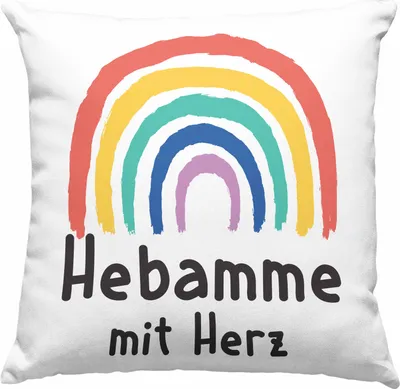 Produktbild von Trendation - Hebamme mit Herz Deko-Kissen mit Füllung 40x40 Geschenk Geschenke mit Spruch  Deko-Kissen mit Füllung 40x40 Hebamme Dankeschön (Grau)