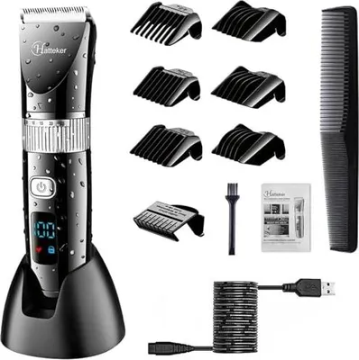 Produktbild von Hattteker Professional Electric Bart Trimmer LCD -Display, drahtlose USB -Akku, wasserdicht