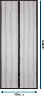 Produktbild von Hoberg Moskitonetz magnetisch 100x210cm Fliegengitter Magnetverschluss schwarz