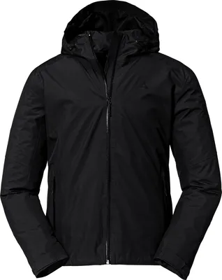 Produktbild von Schöffel Herren Funktionsjacke Outdoorjacke Wanderjacke Kapuze Jacket Wamberg, Farbe:Schwarz, Größe:50, Artikel:-9990 black