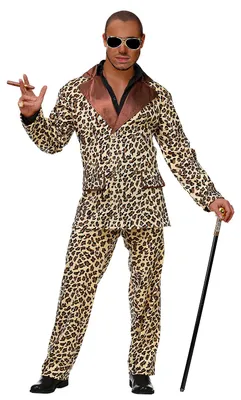 Produktbild von Funky Leopard Anzug Pimp Herren-Kostüm Sakko und Hose, Größe:L