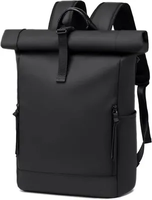 Produktbild von PolkaHome® Rolltop Rucksack Damen Herren Laptoprucksack Wasserdicht mit Laptopfach für 17,3 Zoll, Handgepäck Reiserucksack für Arbeit