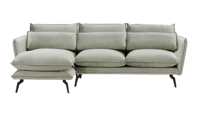 Produktbild von SLF24 - Linksseitiges Ecksofa Layla - hellgrau - Velluto 15