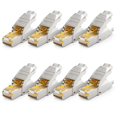 Produktbild von deleyCON CAT 7 Netzwerkstecker RJ45 10 Gbit/s 600MHz, 8 Stück