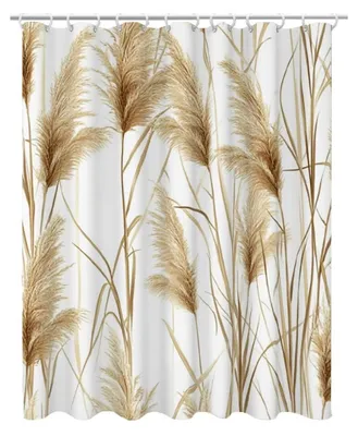 Obrázok produktu pre Biela záclona do sprchy – vodeodolný polyester, s 12 háčikmi, 200 x 200 cm