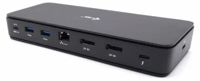 Zdjęcie produktu dla i-tec TB4DUALDPDOCKPDPRO, Przewodowa, Thunderbolt 4, 92 W, 3,5 mm, 10,100,1000,2500 Mbit/s, Czarny