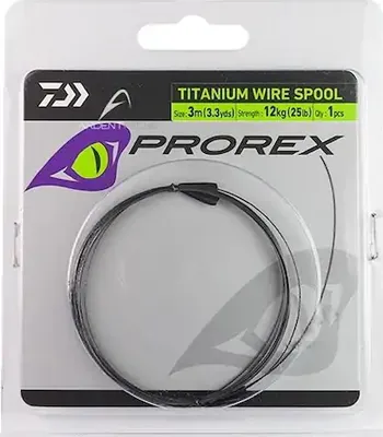 Produktbild von DAIWA Prorex Titanium Vorfachmaterial, 3m, 25kg / 55,12lbs, grau, 3m-Spule, 17925-925