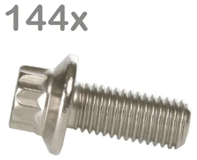 Productafbeelding van 144 wielbouten M7x16, roestvrij staal, geschikt voor BBS, Rial, Schmidt, O.Z., Dynatech en Carline velgen