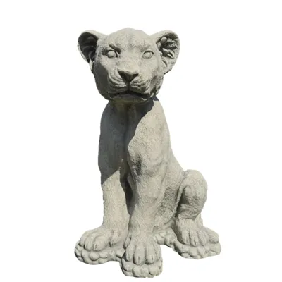 Produktbild von Tierfigur Löwenjunges für den Garten oder die Terrasse, aus Steinguss Neu Frostfest Witterungsbeständig, Steinfigur Gartenfigur Löwenbaby PO-307