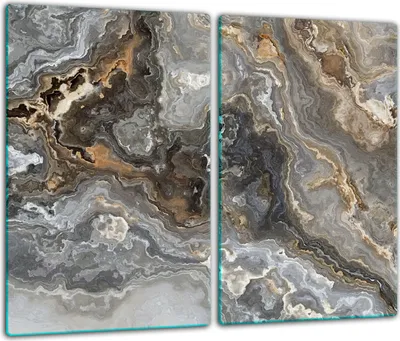 Produktbild von Herdabdeckplatten Glaskeramikkochfeld-Abdeckung Spritzschutz Glas 60x52cm Mosaik Marmor