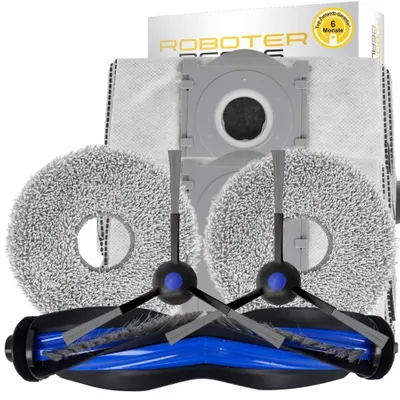 Image de Kit d'accessoires et pièces de rechange pour aspirateur robot Ecovacs Deebot Mini (2 brosses latérales, 2 tampons, 1 brosse principale, 2 sacs)
