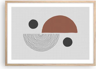 Produktbild von Gerahmtes Poster - Rahmen in heller Eiche - Abstraktion Figuren Geometrisch - 70x50 cm - Wand Bild - Wanddeko - Wandbilder - Wandposter - Bilderrahmen - Bilder - Kunstdruck - P2NAA70x50-4153