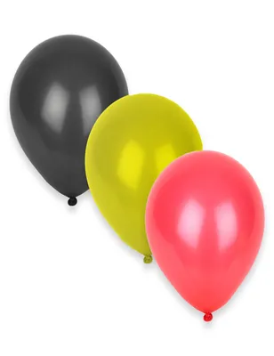 Zdjęcie produktu dla Balony czarne, żółte, czerwone ok. 30 cm 100 sztuk