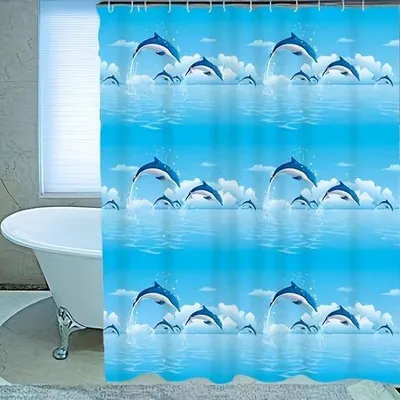 Obrázok produktu pre Sprchový záves z PEVA, bez nutnosti vŕtania, 180 × 200 cm