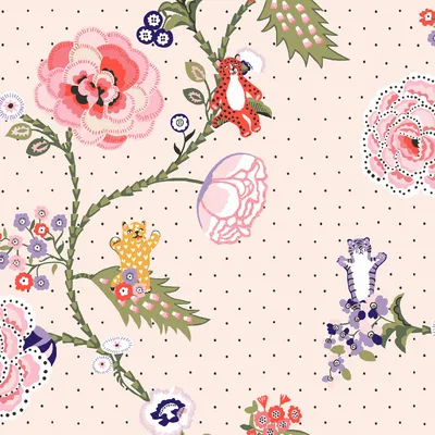 Produktbild von Cath Kidston Vliestapete Katzenminze 1000x52cm