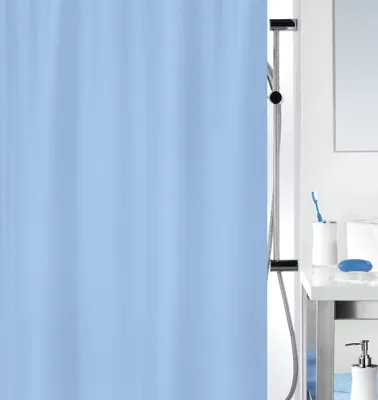 Produktbild von Spirella Anti-Schimmel Duschvorhang - Anti-Bakteriell, waschbar, wasserdicht - Polyester, „Primo “ 120x200cm Hellblau