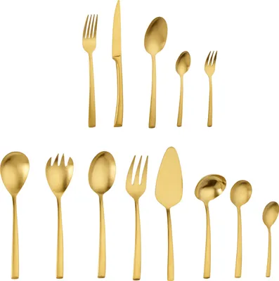 Produktbild von Echtwerk Tafelbesteck 'AVELINO' 68tlg - Gold Edition, Farbe:Gold