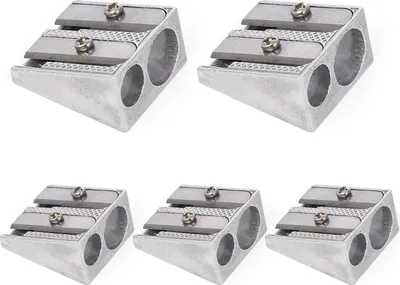 Produktbild von Handgeführter manueller Bleistiftspitzer mit Doppelloch, robuster Konstruktion, kompakter Größe, tragbarer Stiftspitzer aus Metall
