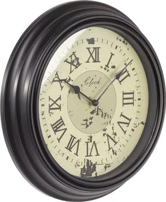Produktbild von Noor-Living runde Wanduhr Wall Clock Rustikal Vintage Ø 30 cm schwarz