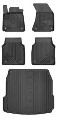 Zdjęcie produktu dla Dywaniki gumowe + mata bagażnika do Audi A8 D4 2009-2017 (sedan, z kołem zapasowym) – czarne, dopasowane – Wielganizator