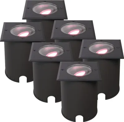 Produktbild von hoftronicsmart LED Bodeneinbaustrahler 5,5W RGBWW GU10 Schwarz IP67 Set 6 Stück