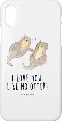 Produktbild von Mr. & Mrs. Panda Iphone 10 Handyhülle Otter Hände halten - Weiß - Geschenk, Verliebt, Romantisch, Cover, glücklich, X, Handy Case, Paar, Liebe